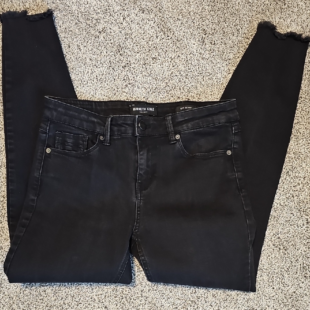 Kenneth Cole Women's Dark Black Skinny Jeans - Picture 4 of 5